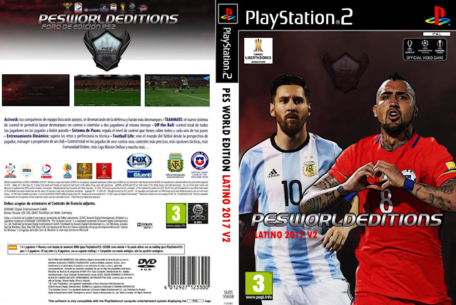 Meu PS2 Nostalgia: PES World Edition Latino 2017 V2 DVD ISO PS2